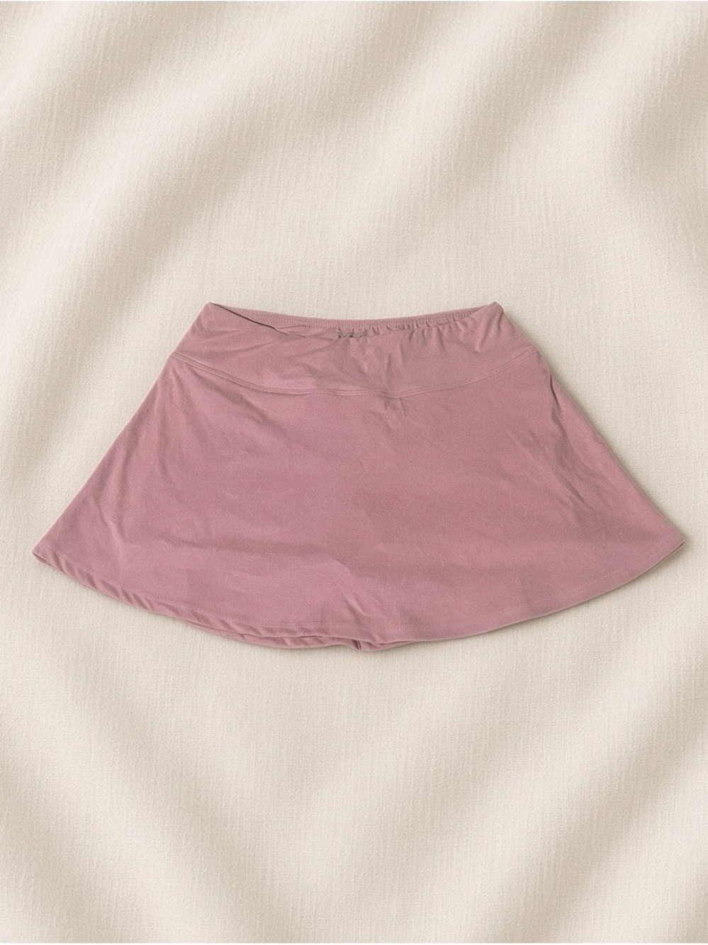 Soft Mauve Pink Skirt with Comfortable Elastic Waist